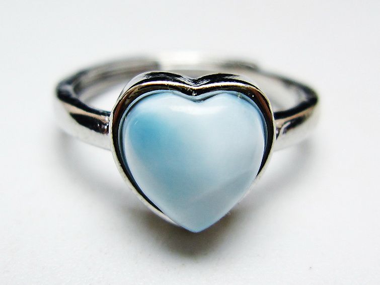 ラリマーハート 指輪 (12号) [t113-13367] 1枚目