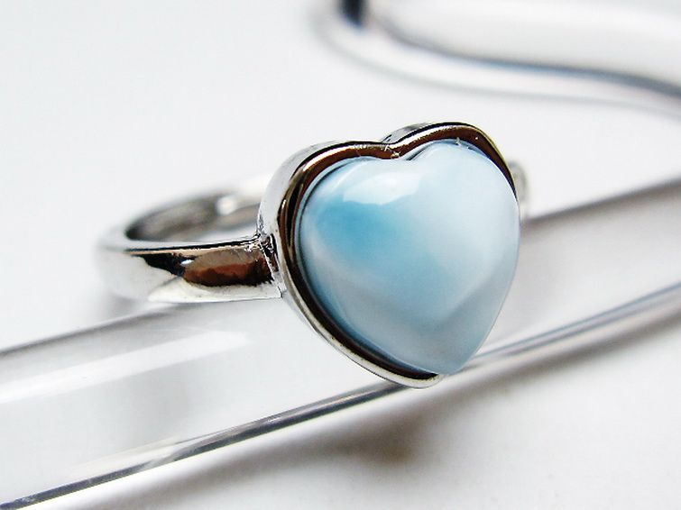 ラリマーハート 指輪 (12号) [t113-13367] 3枚目