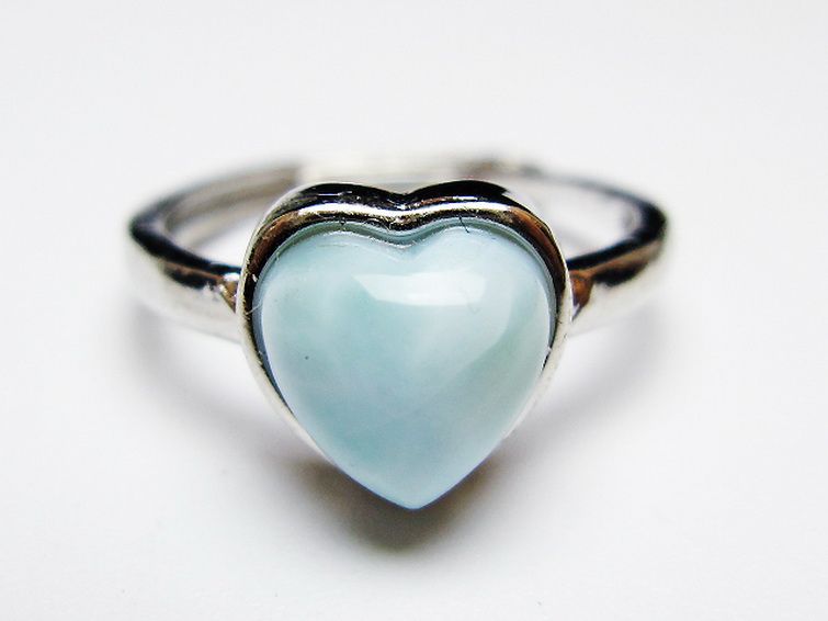 ラリマーハート 指輪 (13号) [t113-13372] 1枚目