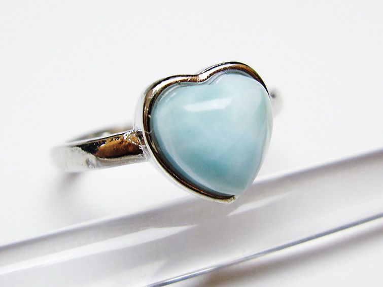 ラリマーハート 指輪 (13号) [t113-13372] 3枚目