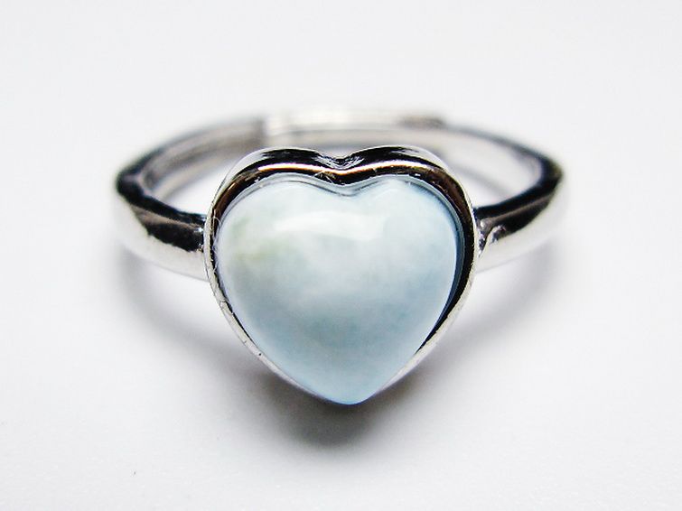 ラリマーハート 指輪 (14号) [t113-13379] 1枚目