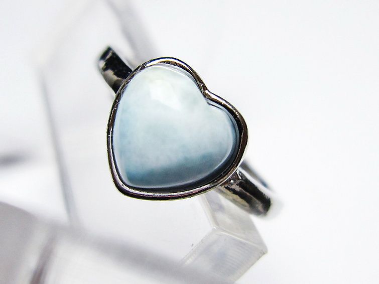 ラリマーハート 指輪 (14号) [t113-13379] 2枚目