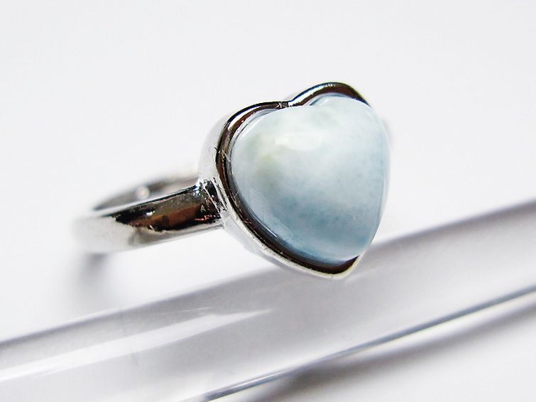 ラリマーハート 指輪 (14号) [t113-13379] 3枚目