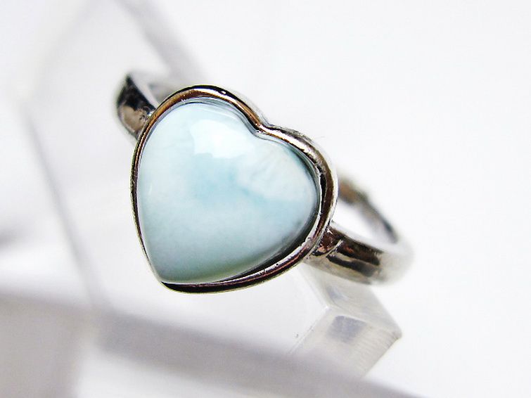 ラリマーハート 指輪 (12号) [t113-13380] 2枚目