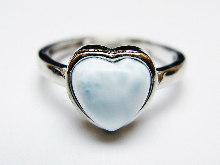 ラリマーハート 指輪 (13号) [t113-13382] 1枚目