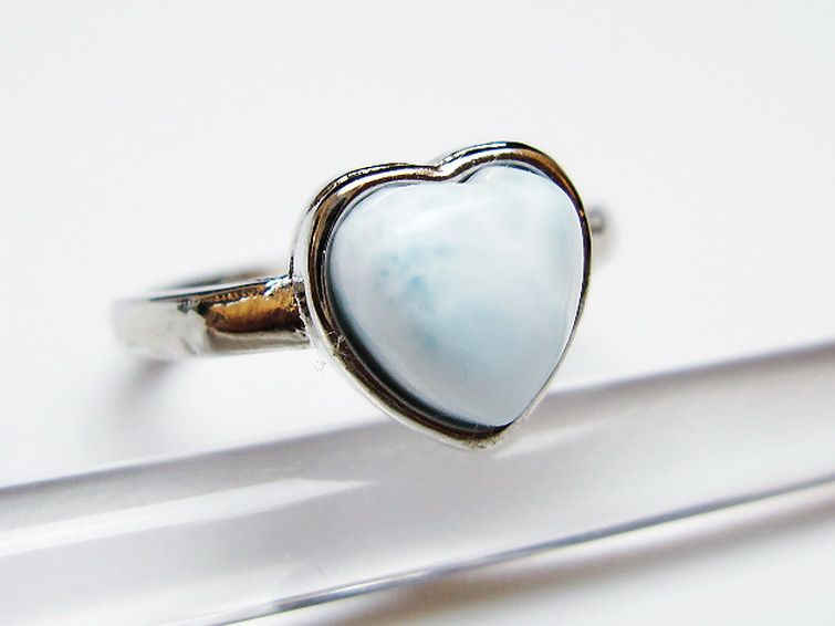 ラリマーハート 指輪 (13号) [t113-13382] 3枚目