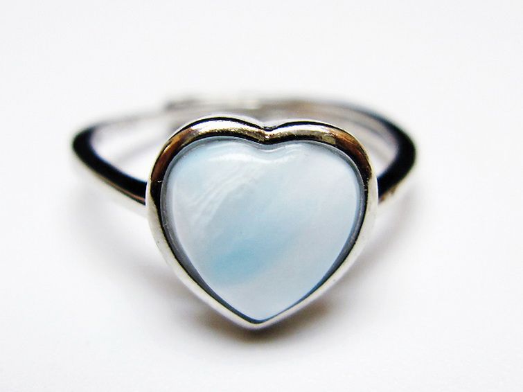 ラリマーハート 指輪 (12号) [t113-13385] 1枚目