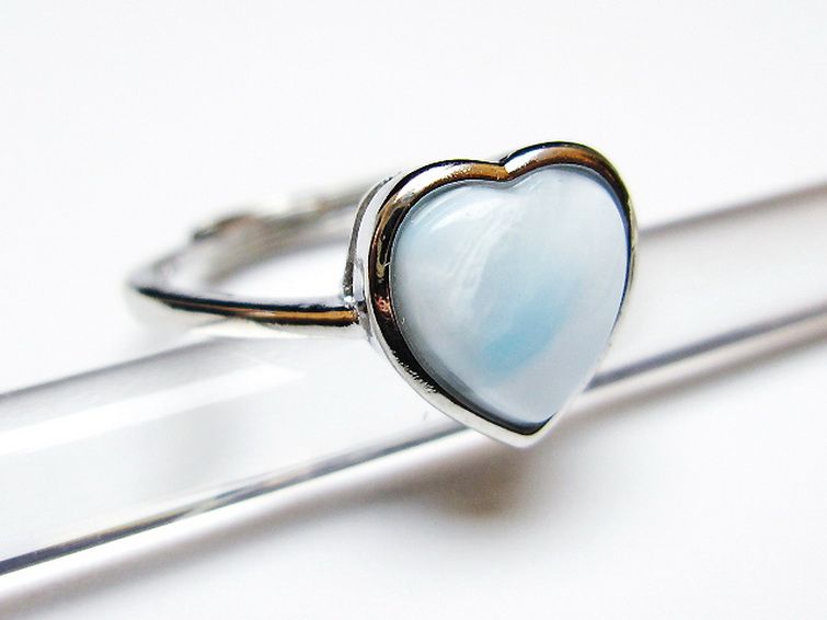 ラリマーハート 指輪 (12号) [t113-13385] 3枚目