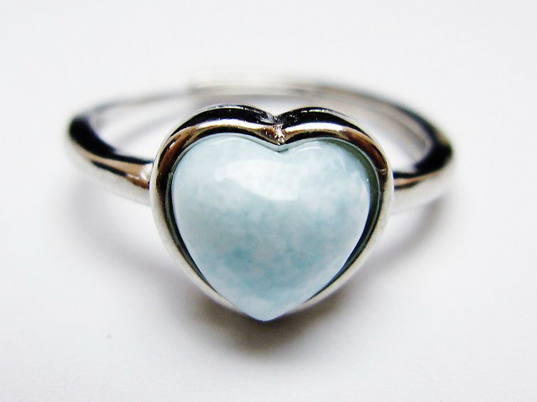 ラリマーハート 指輪 (17号) [t113-13393] 1枚目