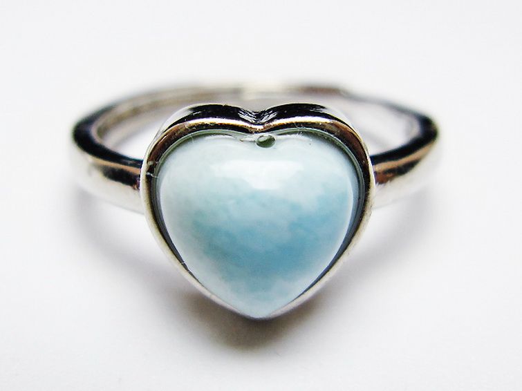 ラリマーハート 指輪 (13号) [t113-13396] 1枚目