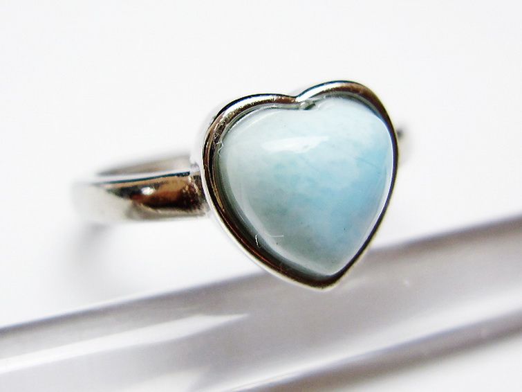 ラリマーハート 指輪 (13号) [t113-13396] 3枚目