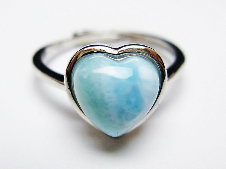 ラリマーハート 指輪 (12号) [t113-13397] 1枚目