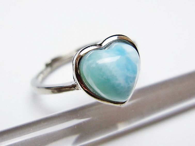 ラリマーハート 指輪 (12号) [t113-13397] 3枚目