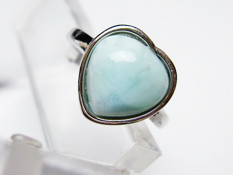 ラリマーハート 指輪 (12号) [t113-13400] 2枚目