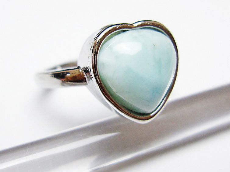 ラリマーハート 指輪 (12号) [t113-13400] 3枚目