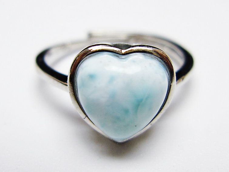 ラリマーハート 指輪 (11号) [t113-13408] 1枚目