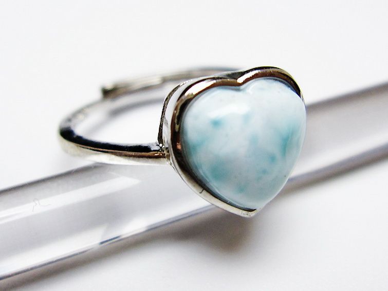 ラリマーハート 指輪 (11号) [t113-13408] 3枚目