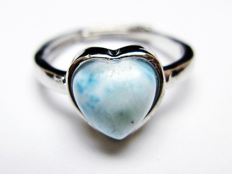 ラリマーハート 指輪 (13号) [t113-13414] 1枚目