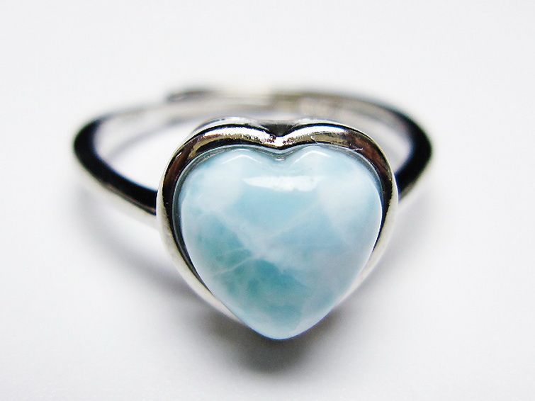 ラリマーハート 指輪 (12号) [t113-13420] 1枚目