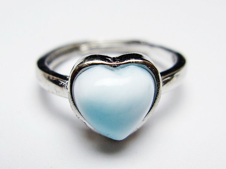 ラリマーハート 指輪 (13号) [t113-13441] 1枚目