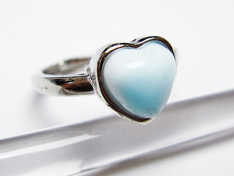 ラリマーハート 指輪 (13号) [t113-13441] 3枚目