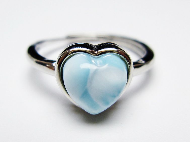 ラリマーハート 指輪 (16号) [t113-13453] 1枚目