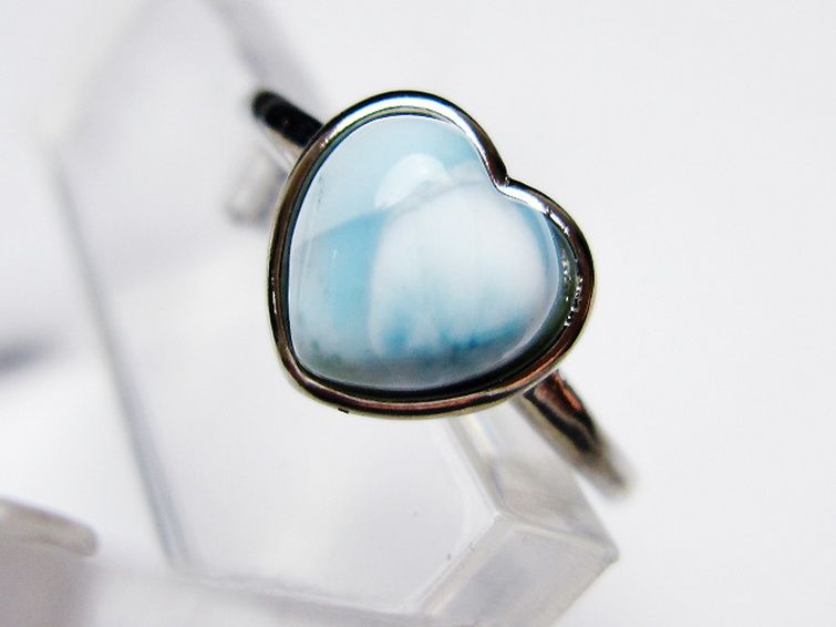 ラリマーハート 指輪 (16号) [t113-13453] 2枚目