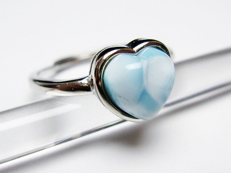 ラリマーハート 指輪 (16号) [t113-13453] 3枚目