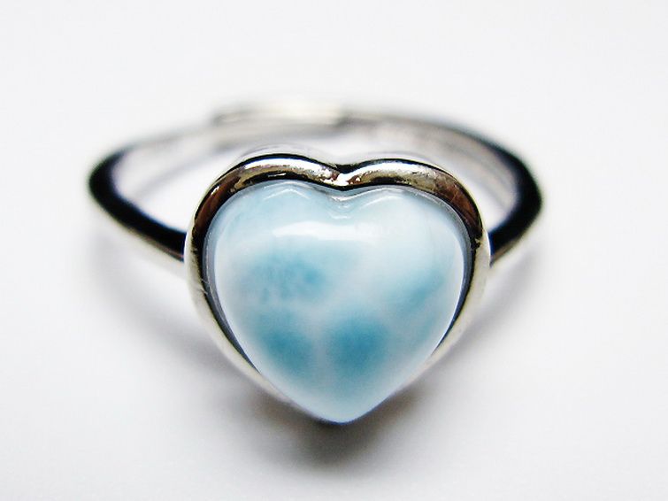 ラリマーハート 指輪 (13号) [t113-13460] 1枚目