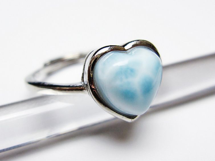 ラリマーハート 指輪 (13号) [t113-13460] 3枚目