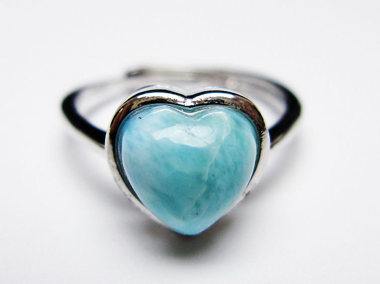 ラリマーハート 指輪 (13号) [t113-13462] 1枚目