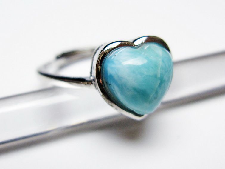 ラリマーハート 指輪 (13号) [t113-13462] 3枚目