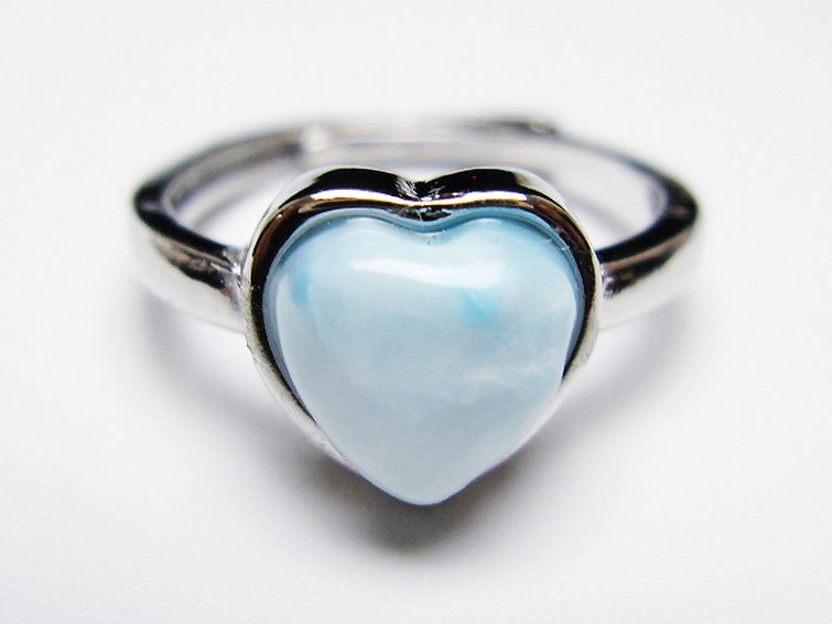 ラリマーハート 指輪 (13号) [t113-13464] 1枚目