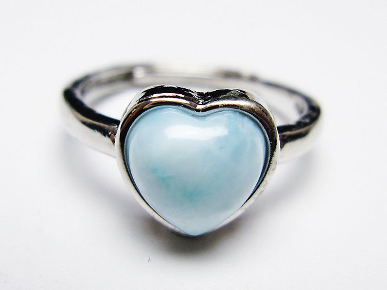 ラリマーハート 指輪 (13号) [t113-13465] 1枚目