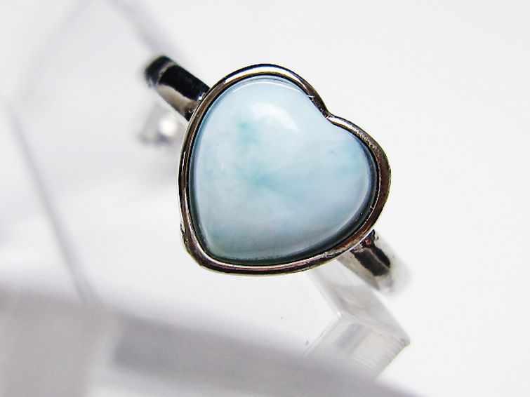 ラリマーハート 指輪 (13号) [t113-13465] 2枚目