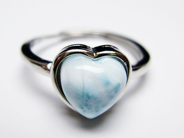 ラリマーハート 指輪 (15号) [t113-13466] 1枚目