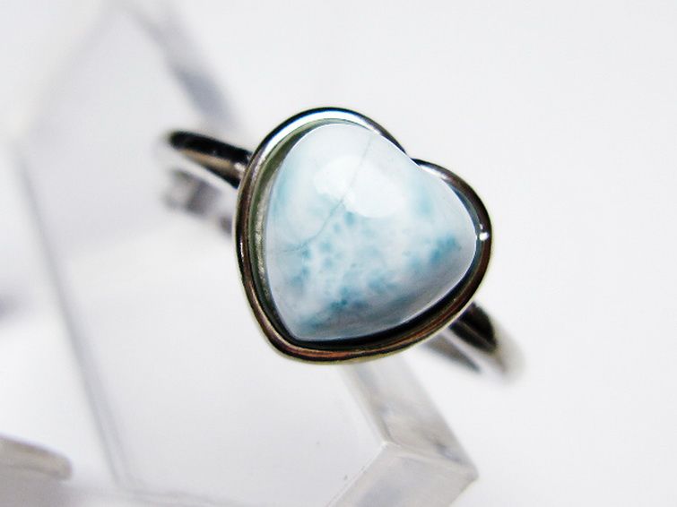 ラリマーハート 指輪 (15号) [t113-13466] 2枚目