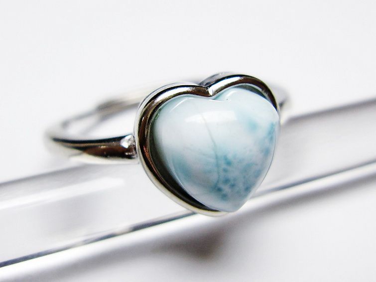 ラリマーハート 指輪 (15号) [t113-13466] 3枚目