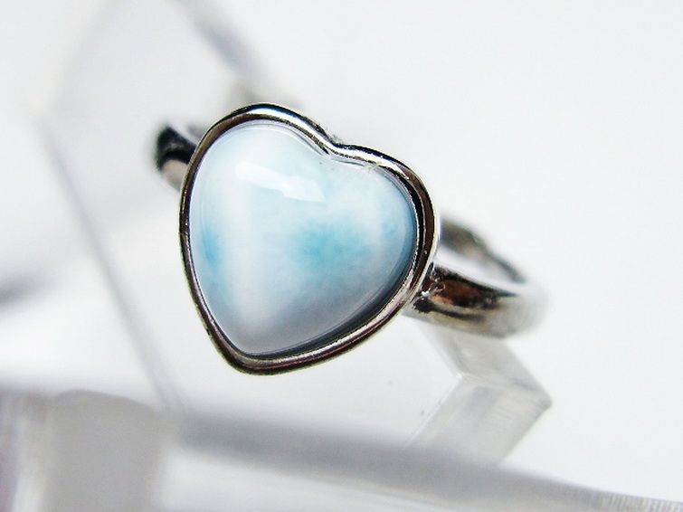 ラリマーハート 指輪 (13号) [t113-13470] 2枚目