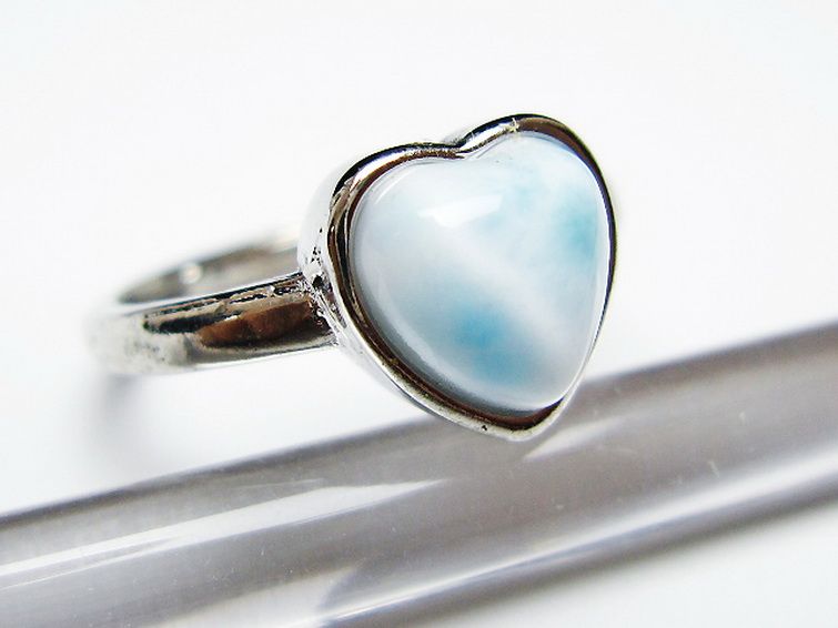 ラリマーハート 指輪 (13号) [t113-13470] 3枚目