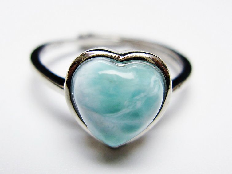 ラリマーハート 指輪 (13号) [t113-13474] 1枚目