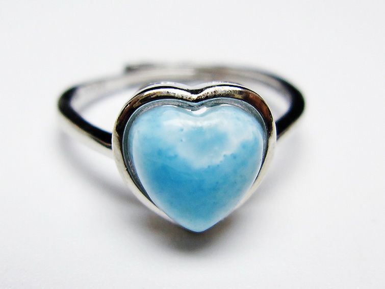 ラリマーハート 指輪 (12号) [t113-13477] 1枚目