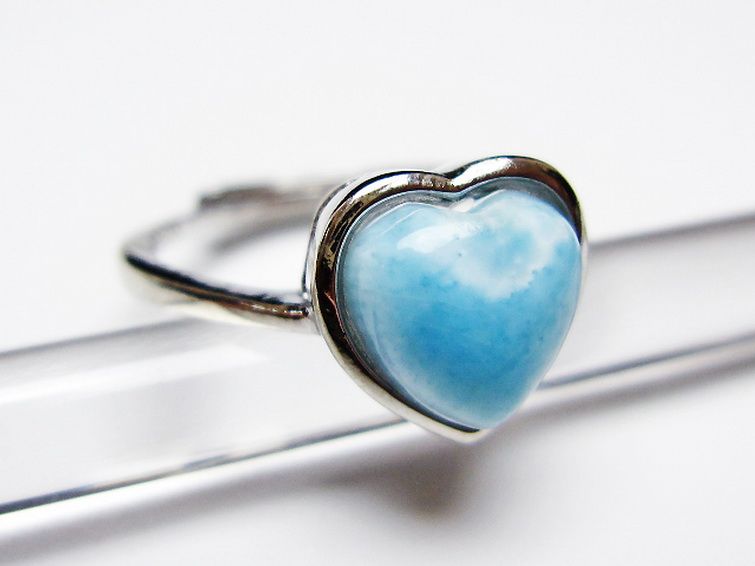 ラリマーハート 指輪 (12号) [t113-13477] 3枚目