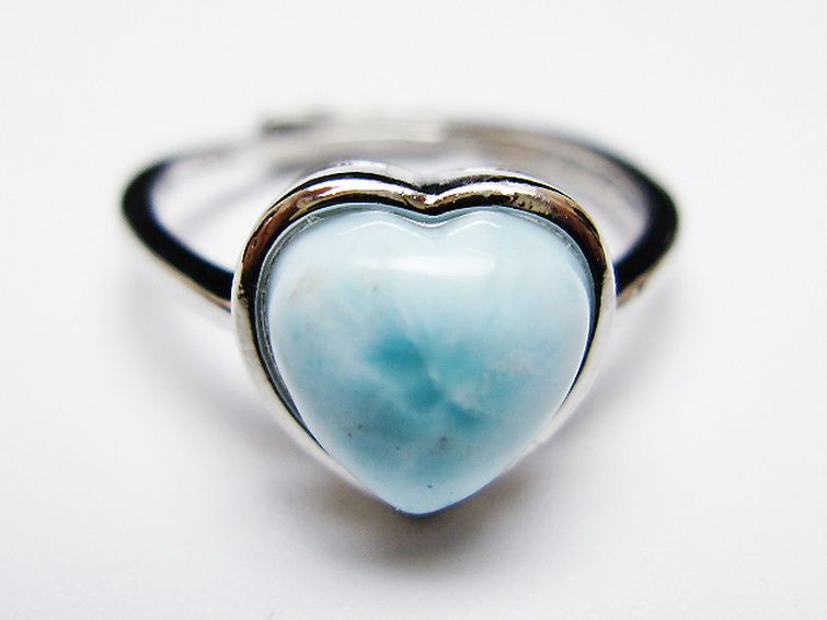 ラリマーハート 指輪 (12号) [t113-13487] 1枚目