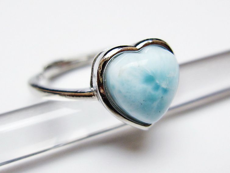 ラリマーハート 指輪 (12号) [t113-13487] 3枚目