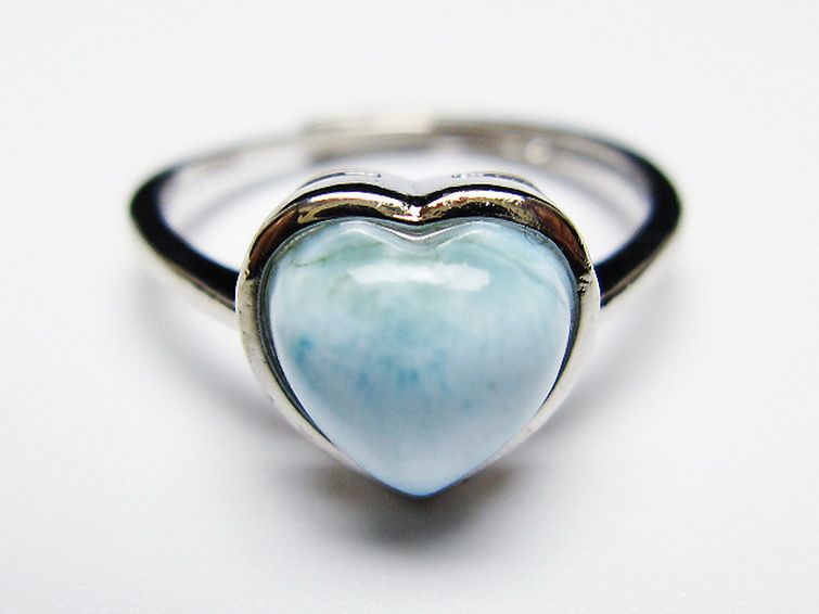 ラリマーハート 指輪 (14号) [t113-13508] 1枚目