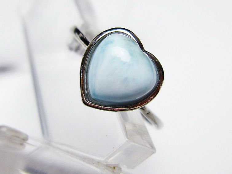 ラリマーハート 指輪 (14号) [t113-13508] 2枚目