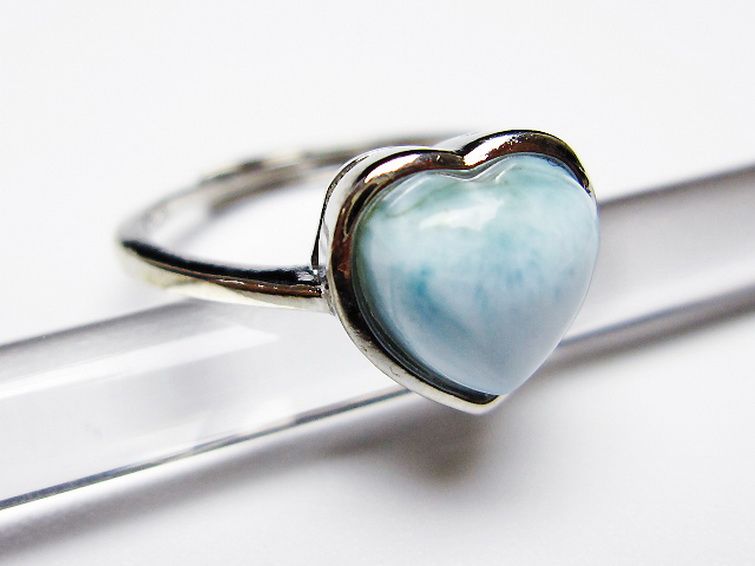 ラリマーハート 指輪 (14号) [t113-13508] 3枚目