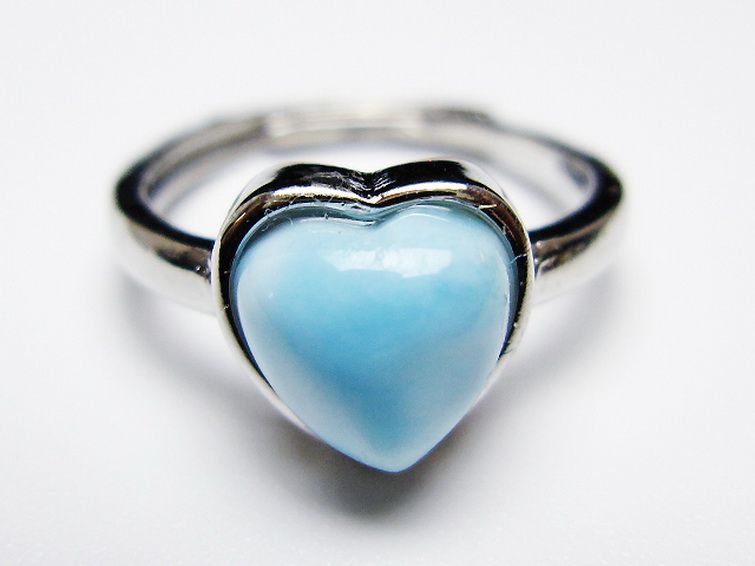 ラリマーハート 指輪 (12号) [t113-13522]