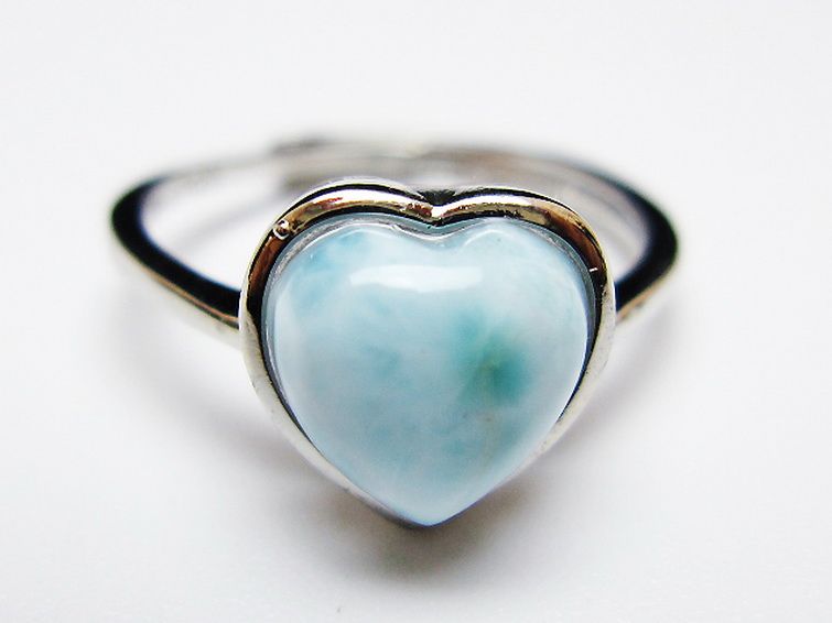 ラリマーハート 指輪 (13号) [t113-13540] 1枚目